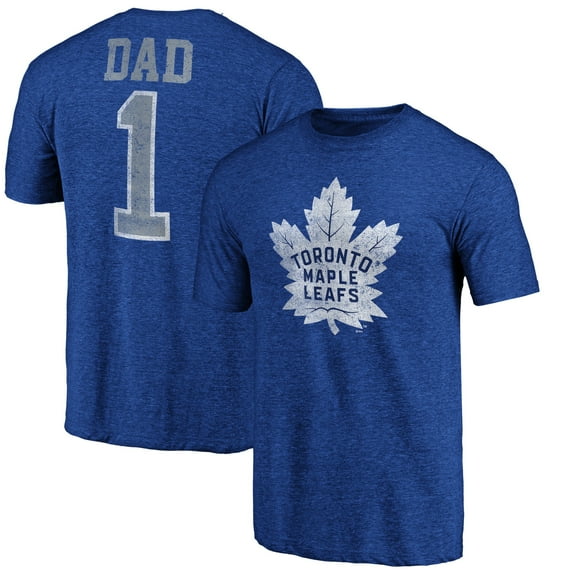 Men's Blue Toronto Maple Leafs Greatest Dad Tri-Blend T-Shirt
