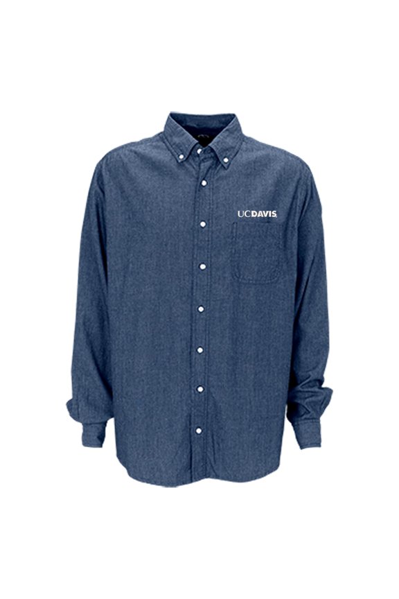 Men's Blue UC Davis Aggies Hudson Denim Long Sleeve Button-Down Shirt
