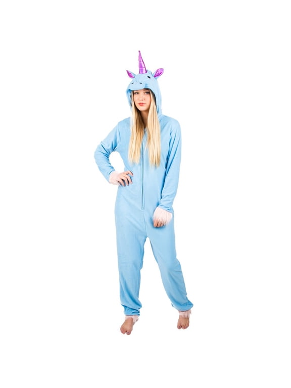 Men's Blue Unicorn Long Sleeve Union Suit Sleepwear Sleep Wear-L