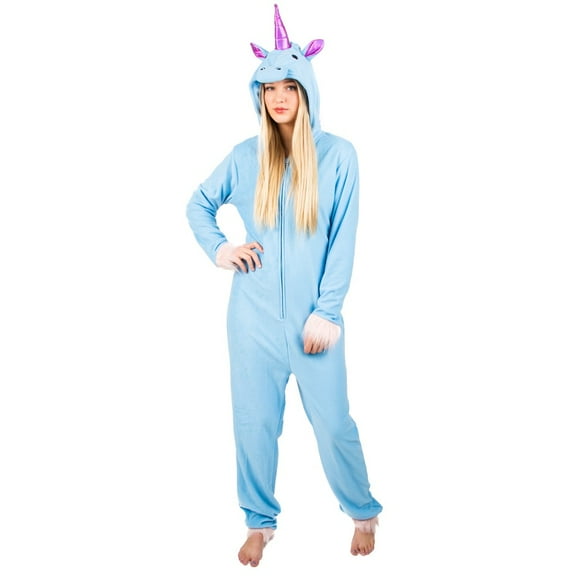 Men's Blue Unicorn Long Sleeve Union Suit Sleepwear Sleep Wear-M