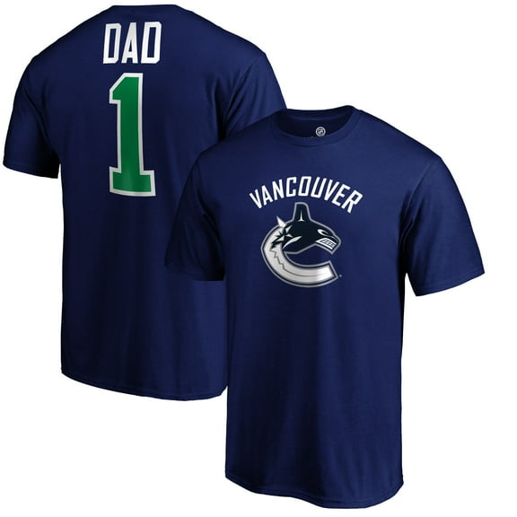 Men's Blue Vancouver Canucks #1 Dad T-Shirt