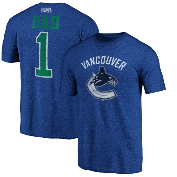 Men's Blue Vancouver Canucks Greatest Dad Tri-Blend T-Shirt