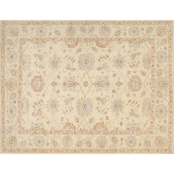 Ahgly Company Machine Washable Indoor Rectangle Traditional Khaki Gold Area Rugs, 7' x 10'