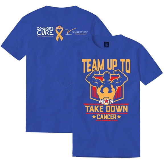 Men's Blue WWE Connor's Cure Team Up To Take Down Cancer T-Shirt