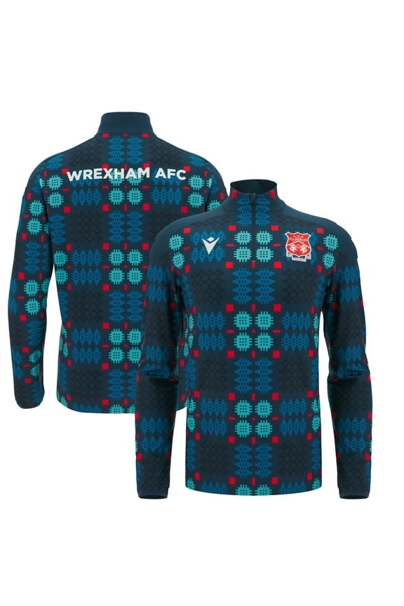 Men's  Blue Wrexham Warm-Up Quarter-Zip Pullover