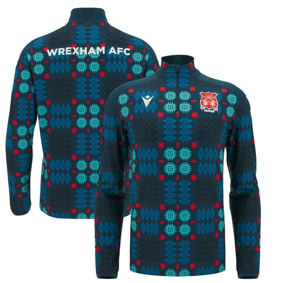 Men's Blue Wrexham Warm-Up Quarter-Zip Pullover
