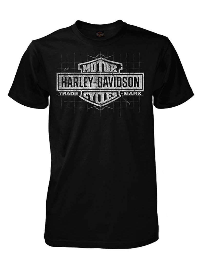 Men's Blueprint Bar & Shield Short Sleeve T-Shirt, Black, Harley ...