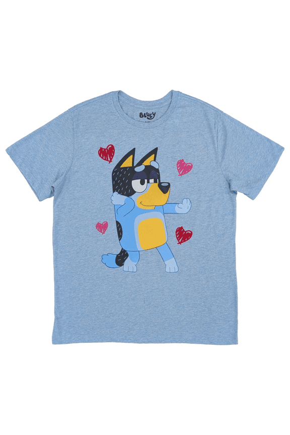 Men's Bluey V-Day T-Shirt - (Light Blue, Large)