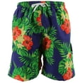 thumbnail image 1 of Men's Board Shorts Sport Beach Swimwear Bathing Suit Slim Fit Trunks (32, #15 Hibiscus), 1 of 3