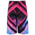 thumbnail image 1 of Men's Board Shorts Sport Beach Swimwear Bathing Suit Slim Fit Trunks (34, 513s Fuchsia Blue), 1 of 3