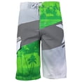 thumbnail image 1 of Men's Board Shorts Sport Beach Swimwear Bathing Suit Slim Fit Trunks (34, 515s Green White), 1 of 3
