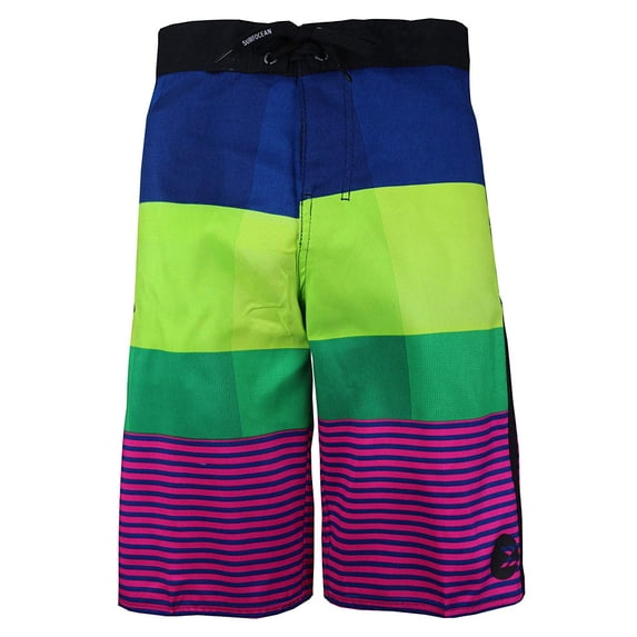 Men's Board Shorts Sport Beach Swimwear Bathing Suit Slim Fit Trunks (36, 510 Fuchsia)