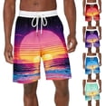 thumbnail image 1 of Men's Board Shorts with Pockets Long Swim Trunks Quick Dry Bathing Suit Swimwear Beach Shorts Multicolor XXL, 1 of 7