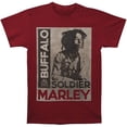 thumbnail image 1 of Men's Bob Marley Buffalo Soldier T-shirt X-Large Maroon, 1 of 1