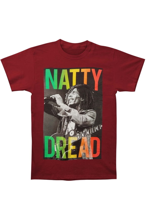 Men's Bob Marley Natty Dread T-shirt Medium Maroon
