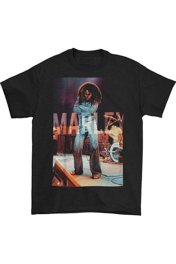 Men's Bob Marley Sway To The Beat T-shirt Medium Black