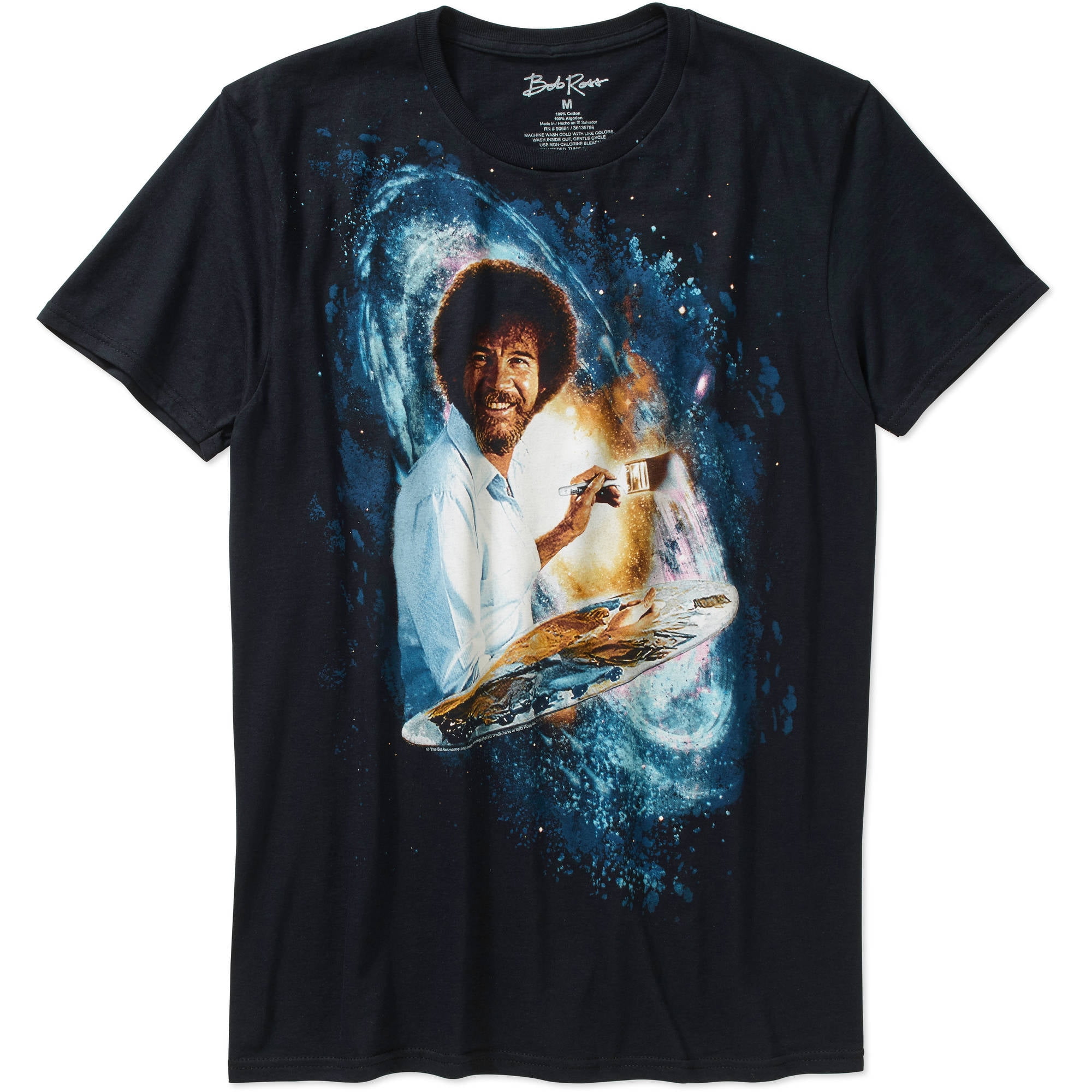 Men's Bob Ross Galaxy Painting Short Sleeve Graphic Tee - Walmart.com