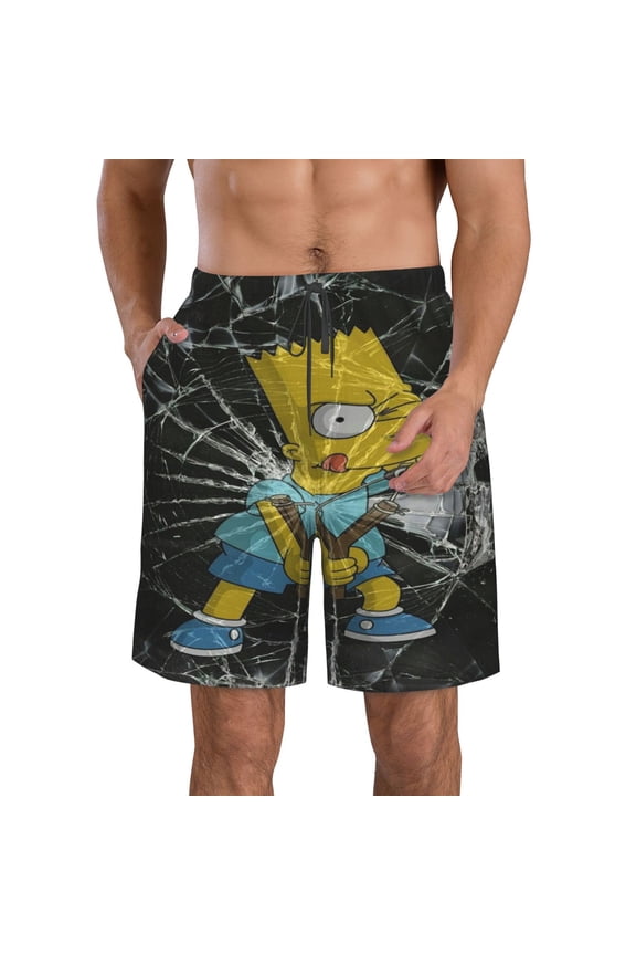 Men's Bob's Burgers Beach Shorts Hot Summer Swim Trunks Sports Running Bathing Suits with Mesh Lining