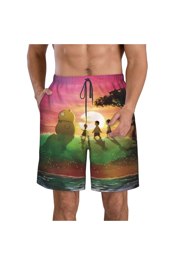 Men's Bob's Burgers Beach Shorts Hot Summer Swim Trunks Sports Running Bathing Suits with Mesh Lining