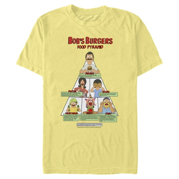 Men's Bob's Burgers Belcher Family Food Pyramid  Graphic Tee Banana Medium