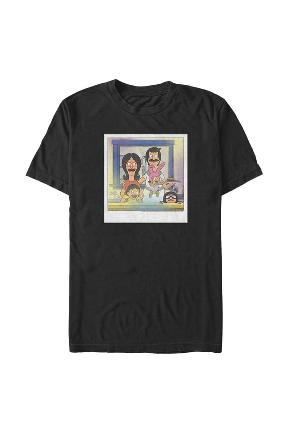 Men's Bob's Burgers Belcher Family Polaroid Photo Graphic Tee Black Large