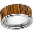 thumbnail image 1 of Men's Bocote Exotic Wood Ring Crafted in Durable Stainless Steel, 1 of 1
