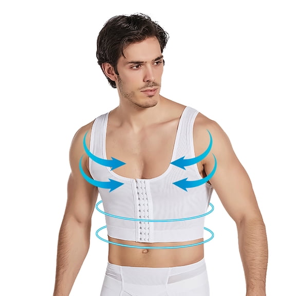 Men's Body Shaper Chest Binder Flat Compression Bust Corset Vests L