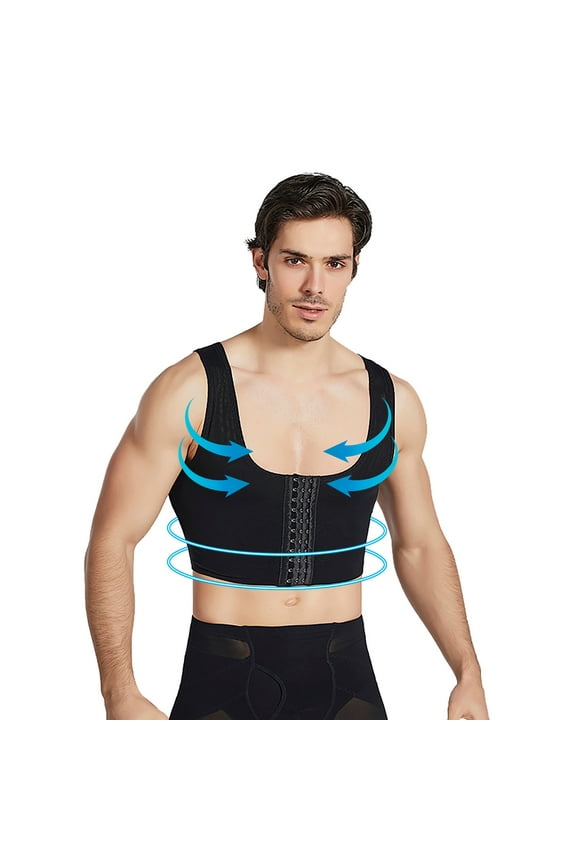 Men's Body Shaper Chest Binder Flat Compression Bust Corset Vests M