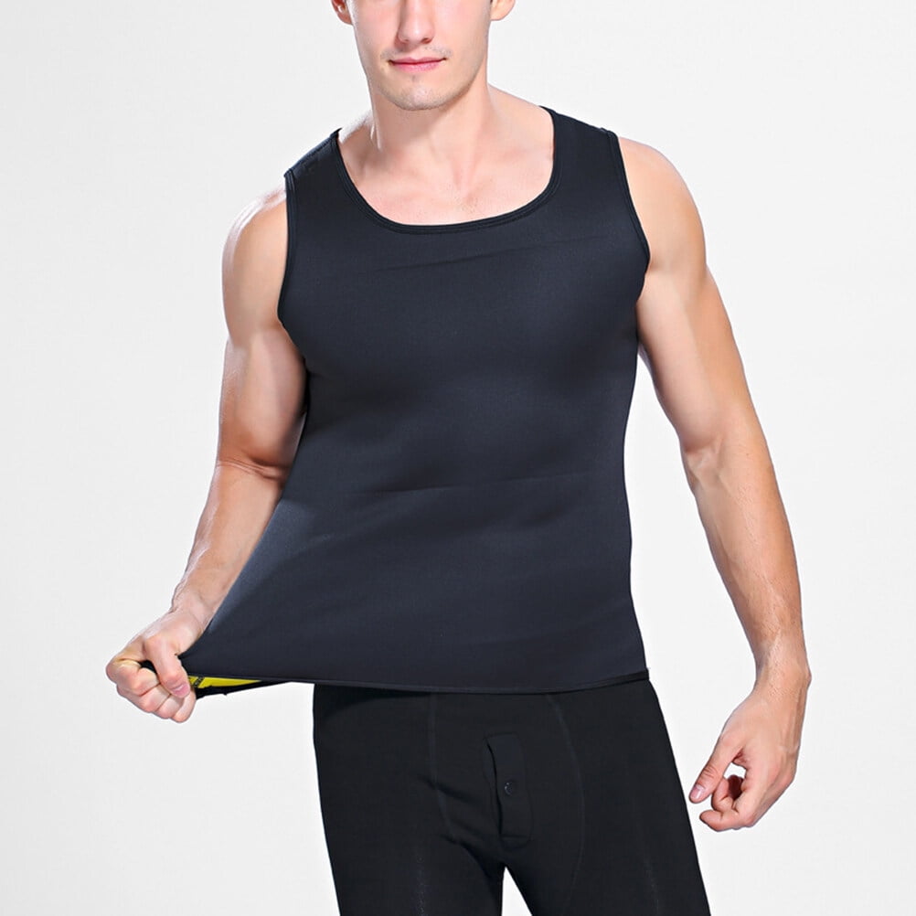 DPOIS Men's Compression Mock Neck Sleeveless Muscle T-Shirt Athletic  Workout Fitness Sports Tops Black M