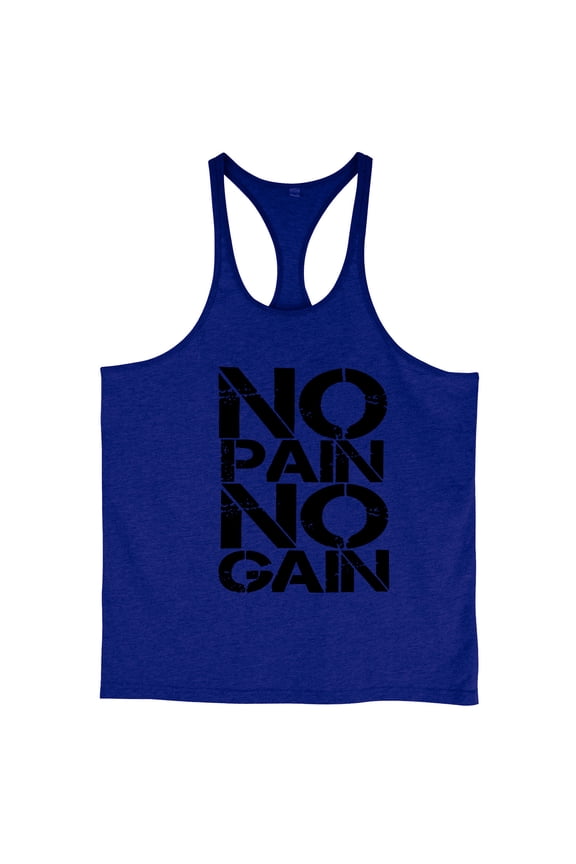 Men's Bodybuilding Stringer Cotton Tank Tops Y-Back Gym Fitness Workout Training Running Letter Graphics T-Shirts Athletic Quick Dry Top Dark Blue