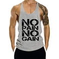 thumbnail image 1 of Men's Bodybuilding Stringer Cotton Tank Tops Y-Back Gym Fitness Workout Training Running Letter Graphics T-Shirts Athletic Quick Dry Top Gray, 1 of 4