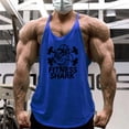 thumbnail image 1 of Men's Bodybuilding Stringer Tank Tops Sun Protection Gym Fitness Workout T-Shirts Running Beach Swim Muscle Tee Summer Blue M, 1 of 3