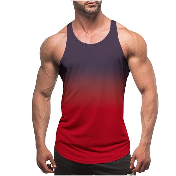 Men's Bodybuilding Stringer Tank Tops Y-Back Gym Fitness Workout Training Running T-Shirts Athletic Quick Dry Top Big and Tall Size M-4XL Red