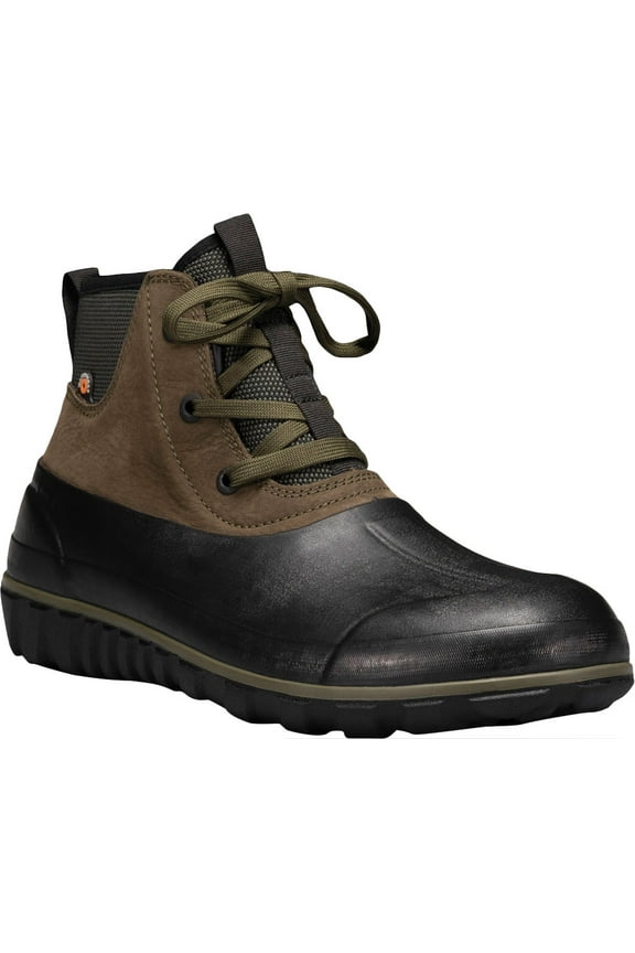 Men's Bogs Classic Casual Lace Waterproof Duck Boot Dark Green Rubber/Leather 13 M