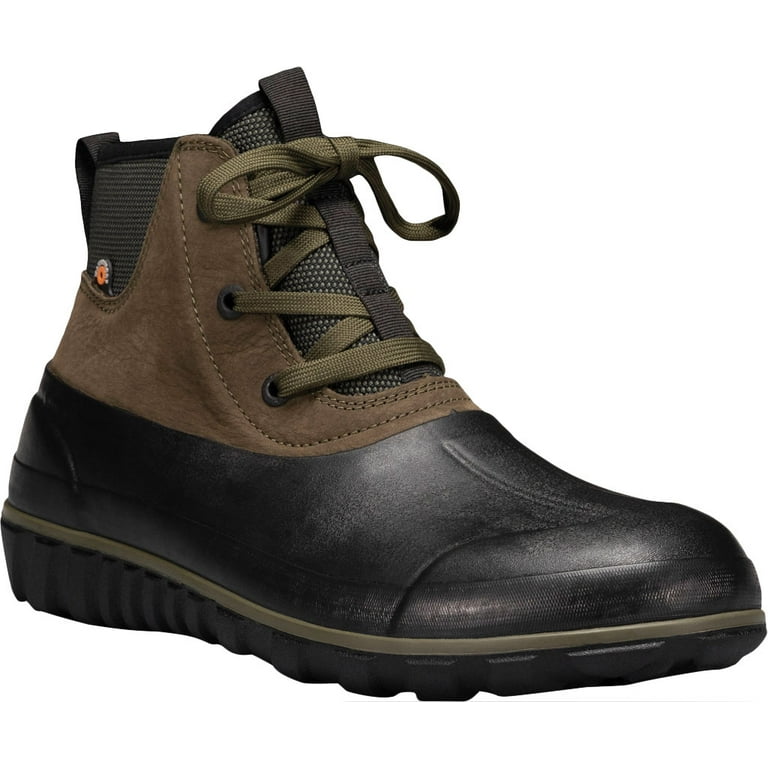 Men s Bogs Classic Casual Lace Waterproof Duck Boot Dark Green Rubber Leather 7 M Walmart