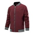 thumbnail image 1 of Men's Bom Ber Jackets Lightweight Windbreaker Full Zip Varsi Ty Jacket Casual Active Coat Outwear, 1 of 1