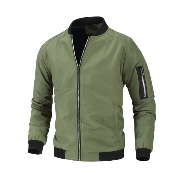 Men's Bomber Jacket Casual Fall Winter Military Jacket and Coats Outwear Fashion Casual Baseball Uniform Stand Collar Jacket Solid Pocket Zipper Long Sleeve Tops Jacket Coat