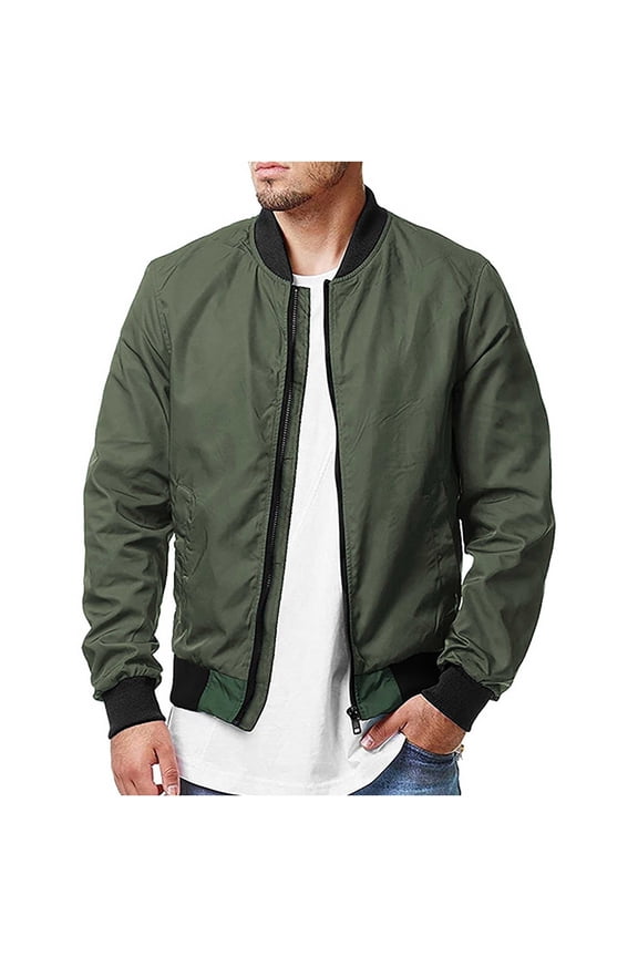 Men's Bomber Jacket Fashion Stylish Lightweight Windbreaker Spring Fall Casual Flight Jackets for Men Plus Size Coat