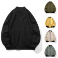 thumbnail image 1 of Men's Bomber Jacket Full Zip Windbreaker Jackets Water Resistant Jackets Baseball Coat Outdoor Camping Cycling, 1 of 4
