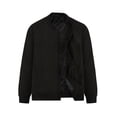 thumbnail image 1 of Men's Bomber Jacket Full Zipper Stand Collar Lightweight Casual Fashion Outdoor Jacket Coat Black Size M, 1 of 6