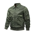 thumbnail image 1 of Men's Bomber Jacket Lightweight Casual Spring Fall Winter Windbreaker Zip Up Flight Jacket Coat Outwear with Pocket, 1 of 5