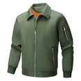thumbnail image 1 of Men's Bomber Jacket Lightweight Casual Windbreaker Zip Up Flight Jackets with Multiple Pockets for Spring Fall Outdoor, 1 of 7