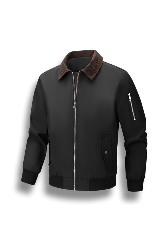 Men's Bomber Jacket Lightweight Casual Windbreaker Zip Up Flight Jackets with Multiple Pockets for Spring Fall Outdoor