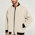 thumbnail image 1 of Men's Bomber Jacket Lightweight Casual Zip Up Windbreaker Zip Up with Pocket Fall Golf Stylish Coats Plus Size, 1 of 4