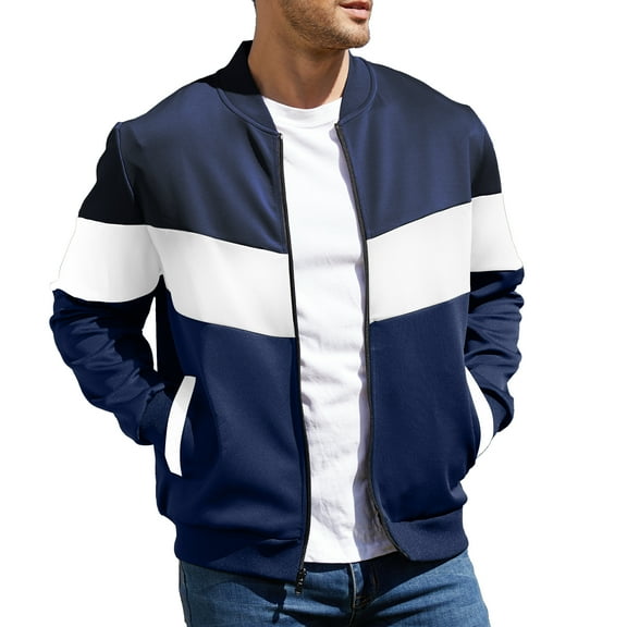 Men's Bomber Jacket Lightweight Casual Zipper Coat with Pockets Ideal for Camping, Hiking