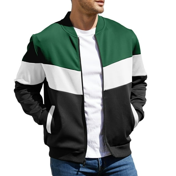 Men's Bomber Jacket Lightweight Casual Zipper Coat with Pockets Ideal for Camping, Hiking