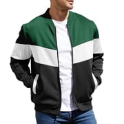 Mens Bomber Jacket Lightweight Casual Zipper Coat with Pockets Ideal for Camping, Hiking