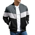 thumbnail image 1 of Men's Bomber Jacket Lightweight Casual Zipper Coat with Pockets Ideal for Camping, Hiking, 1 of 10