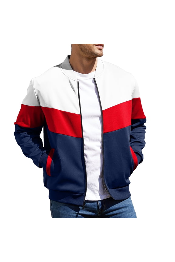 Men's Bomber Jacket Lightweight Casual Zipper Coat with Pockets Ideal for Camping, Hiking