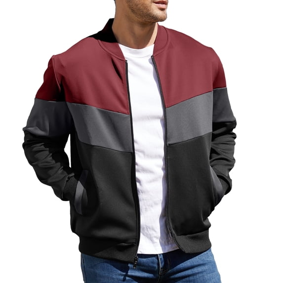 Men's Bomber Jacket Lightweight Casual Zipper Coat with Pockets Ideal for Camping, Hiking
